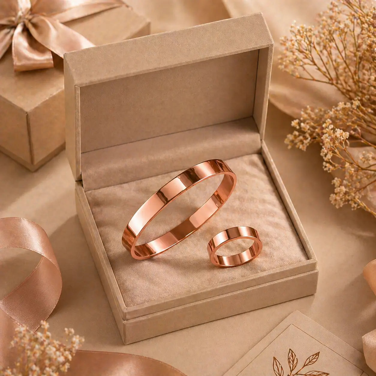Bracelet en Cuivre Rouge – Idée Cadeau Parfaite