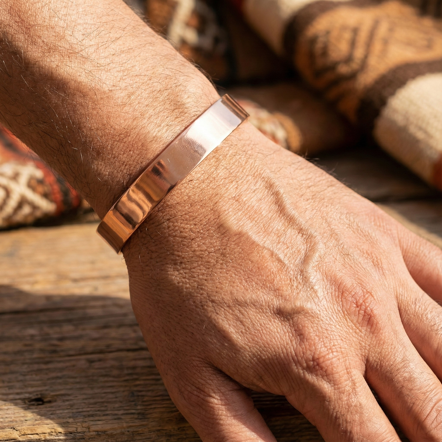 Bracelet en Cuivre Rouge Fait Main – Énergie, Vitalité & Bien-Être